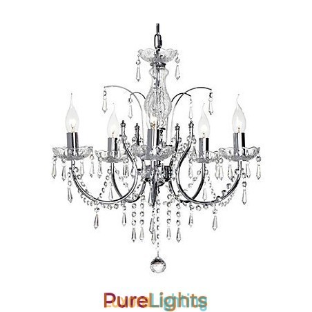 Designer Touch Decorative Elegant Crystal Chandelier with 5 Lights