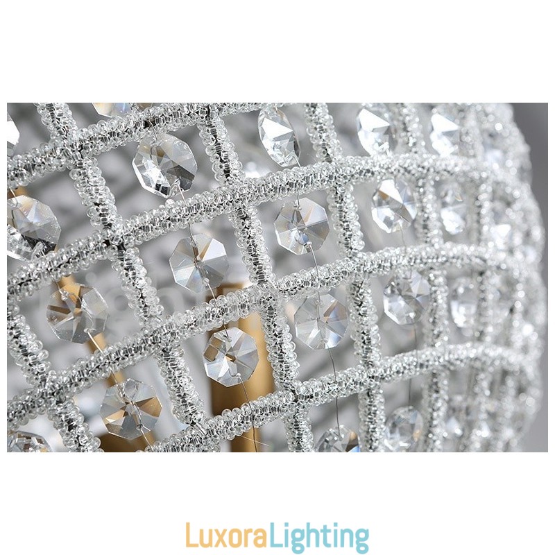 Designer Touch Decorative Globe Modern K9 Crystal Ceiling Pendant Light Indoor Chandelier Drum Lighting Lamps Fixtures