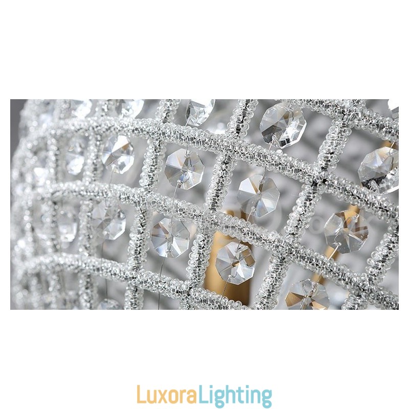 Designer Touch Decorative Globe Modern K9 Crystal Ceiling Pendant Light Indoor Chandelier Drum Lighting Lamps Fixtures