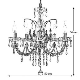 Designer Touch Decorative Elegant Crystal Chandelier with 5 Lights