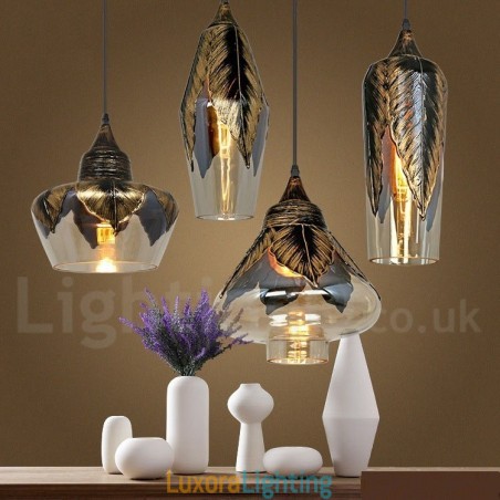 Designer Touch Decorative European Retro Glass Pendant Light Lounge Pendant Lamp
