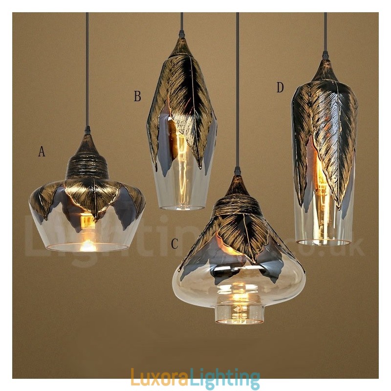 Designer Touch Decorative European Retro Glass Pendant Light Lounge Pendant Lamp
