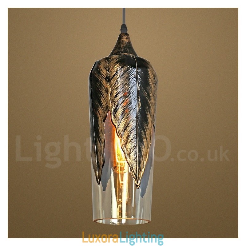 Designer Touch Decorative European Retro Glass Pendant Light Lounge Pendant Lamp