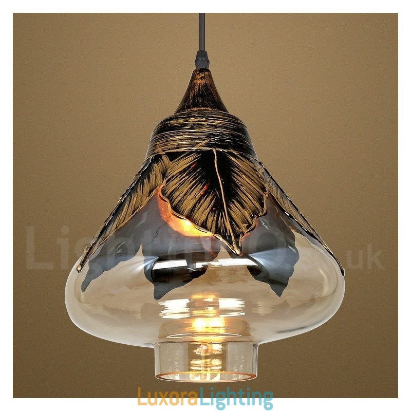 Designer Touch Decorative European Retro Glass Pendant Light Lounge Pendant Lamp