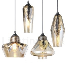 Designer Touch Decorative European Retro Glass Pendant Light Lounge Pendant Lamp