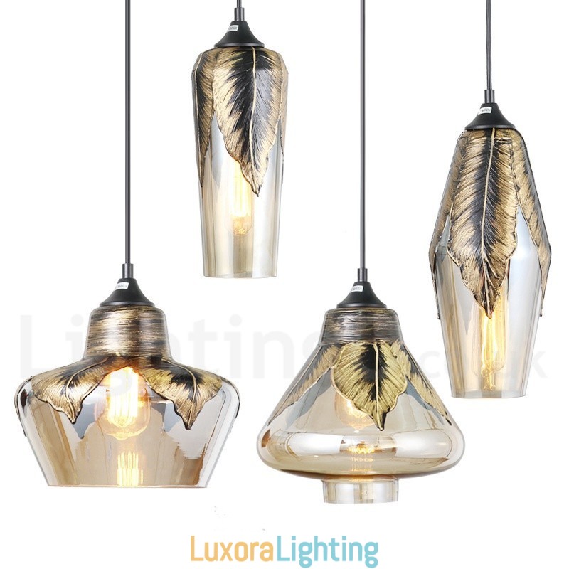 Designer Touch Decorative European Retro Glass Pendant Light Lounge Pendant Lamp