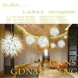 Designer Touch Decorative Firework Pendant Light Stainless Steel Dandelion