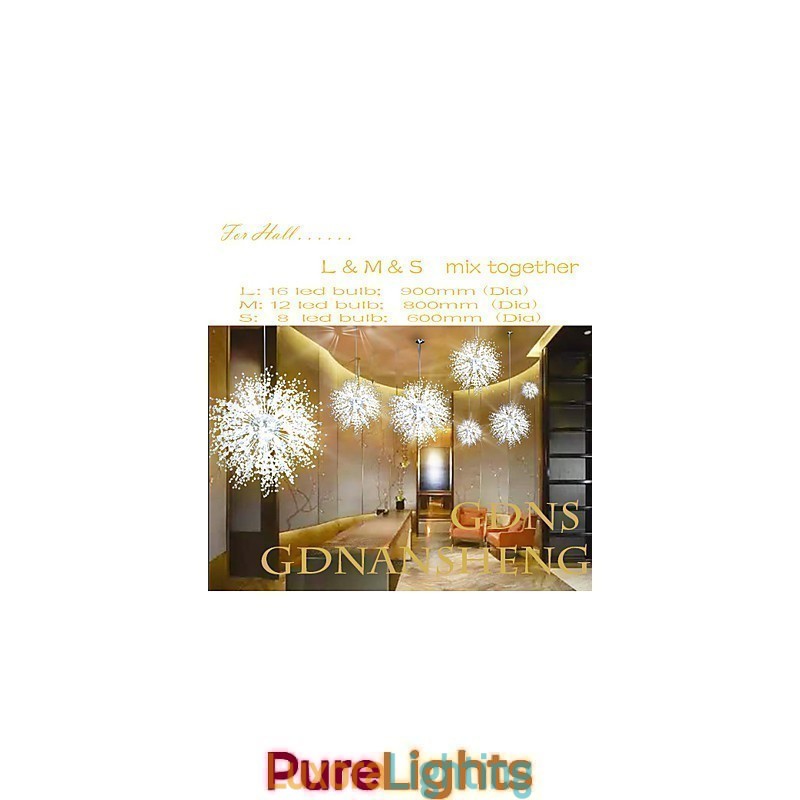 Designer Touch Decorative Firework Pendant Light Stainless Steel Dandelion