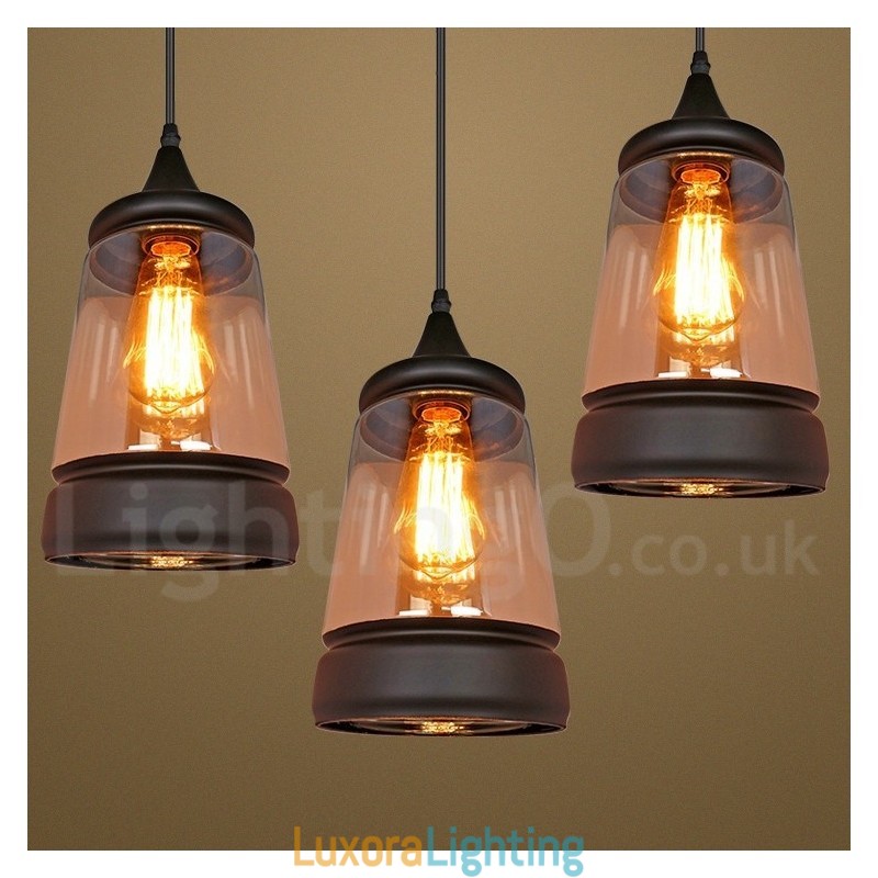 Designer Touch Decorative European Retro Lounge Glass Pendant Light