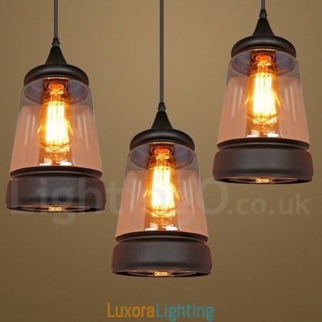 Designer Touch Decorative European Retro Lounge Glass Pendant Light