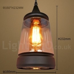 Designer Touch Decorative European Retro Lounge Glass Pendant Light