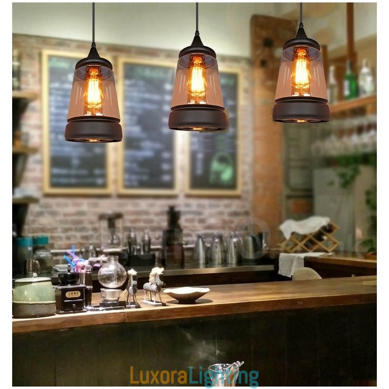 Designer Touch Decorative European Retro Lounge Glass Pendant Light