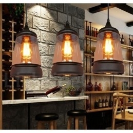 Designer Touch Decorative European Retro Lounge Glass Pendant Light