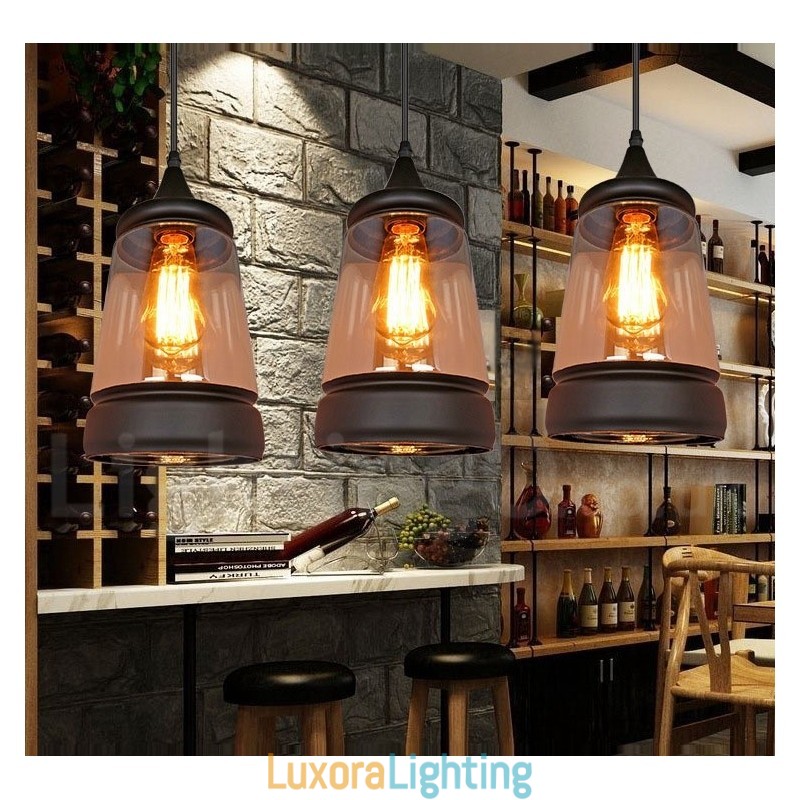 Designer Touch Decorative European Retro Lounge Glass Pendant Light