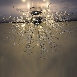 Designer Touch Decorative Modern Globe Crystal Chrome Metal Chandelier