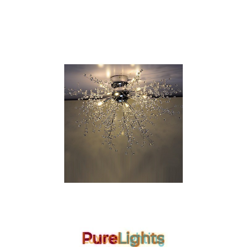 Designer Touch Decorative Modern Globe Crystal Chrome Metal Chandelier