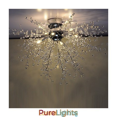 Designer Touch Decorative Modern Globe Crystal Chrome Metal Chandelier