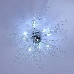 Designer Touch Decorative Modern Globe Crystal Chrome Metal Chandelier