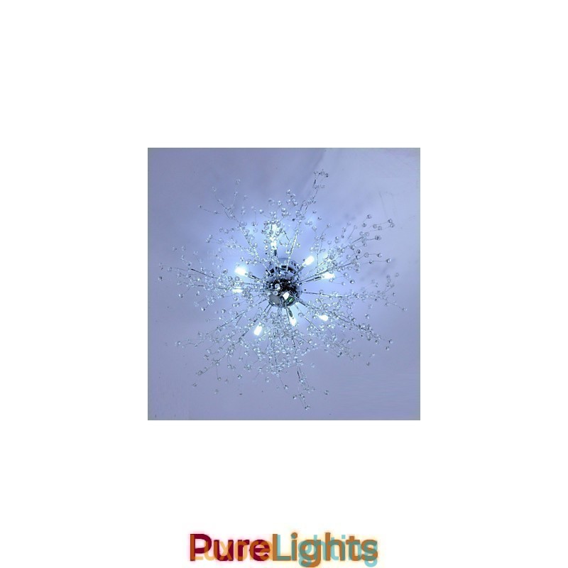 Designer Touch Decorative Modern Globe Crystal Chrome Metal Chandelier