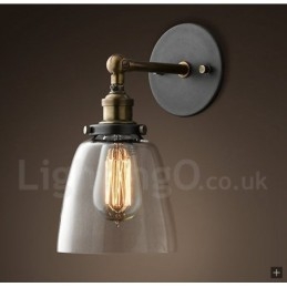 Designer Touch Decorative 1 Light Rustic Lodge Wall Light with Glass Shade