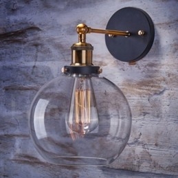 Designer Touch Decorative 1 Light Rustic Lodge Wall Light with Glass Shade