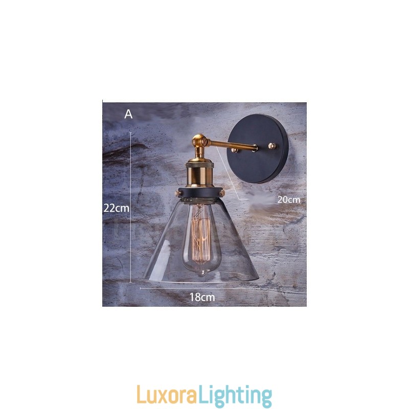 Designer Touch Decorative 1 Light Rustic Lodge Wall Light with Glass Shade