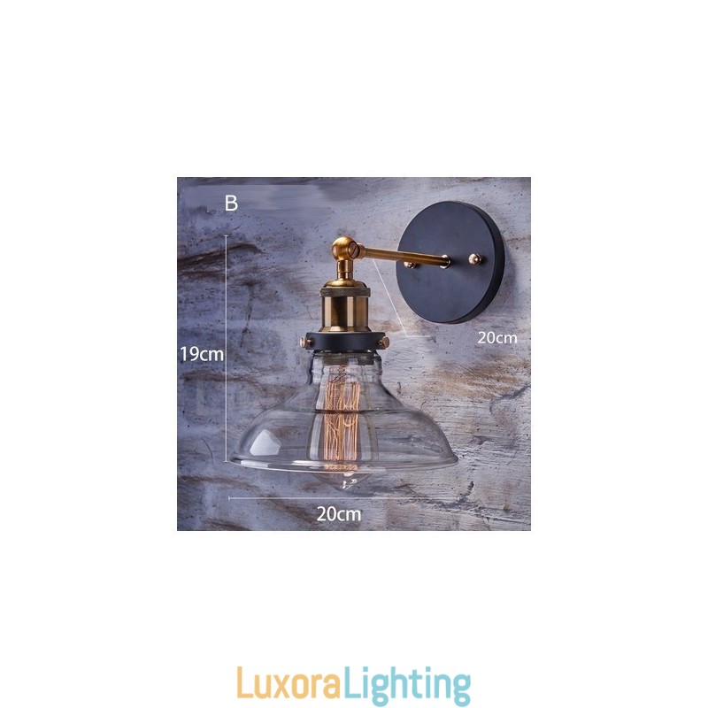 Designer Touch Decorative 1 Light Rustic Lodge Wall Light with Glass Shade
