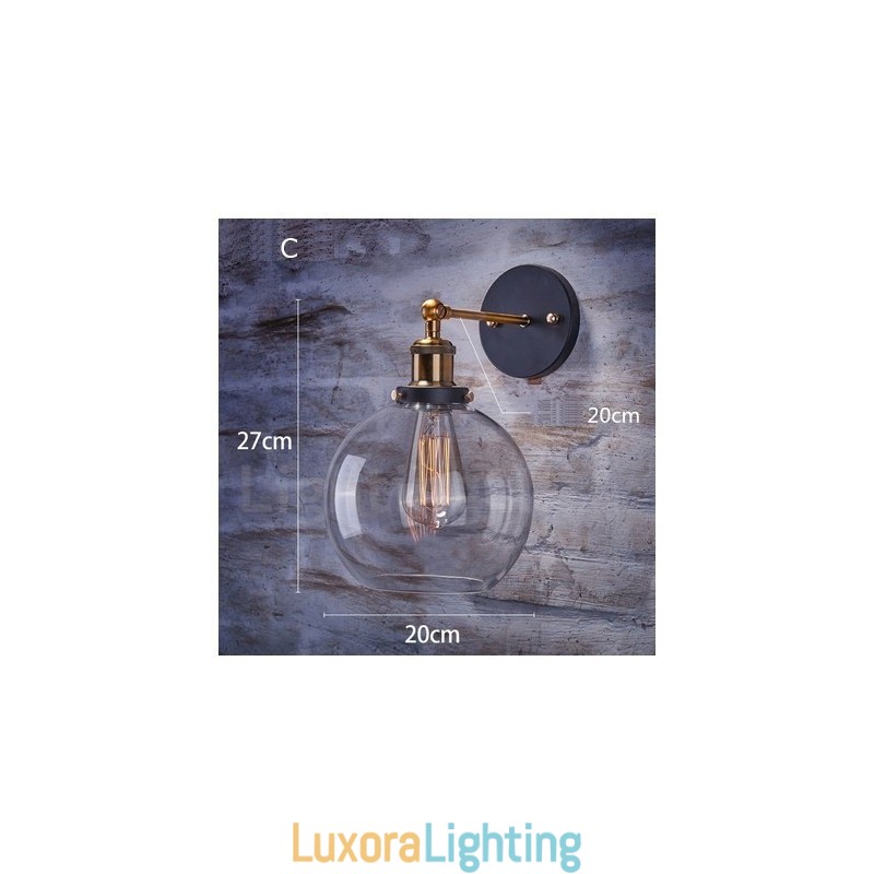 Designer Touch Decorative 1 Light Rustic Lodge Wall Light with Glass Shade