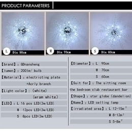 Designer Touch Decorative Modern Globe Crystal Chrome Metal Chandelier