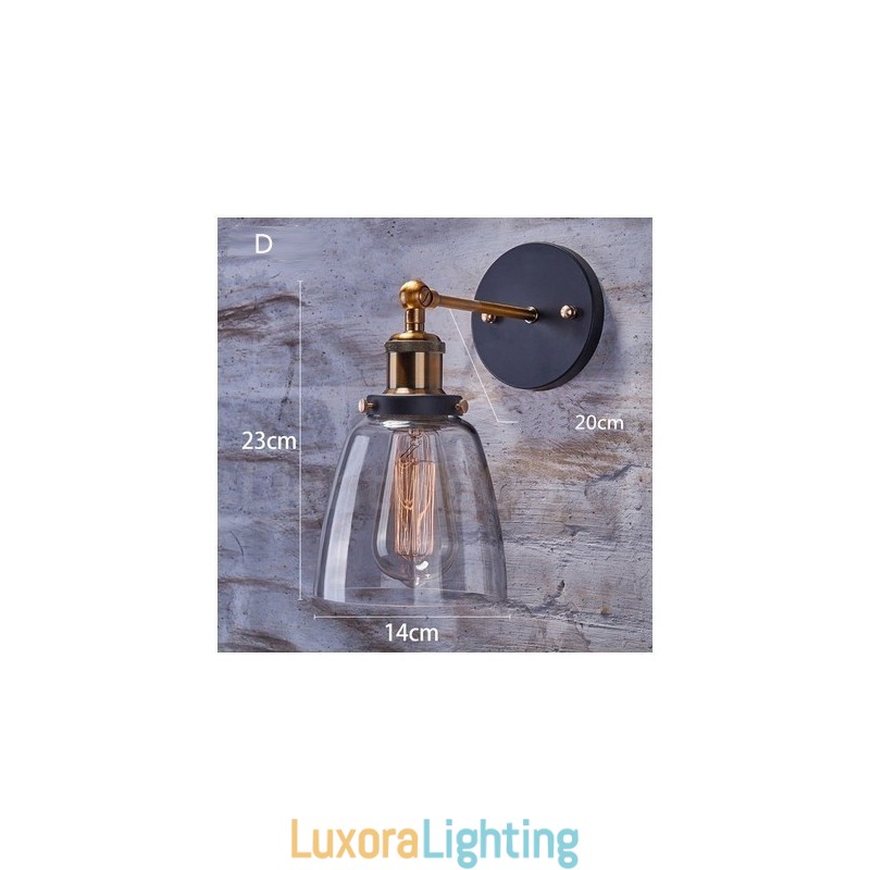 Designer Touch Decorative 1 Light Rustic Lodge Wall Light with Glass Shade