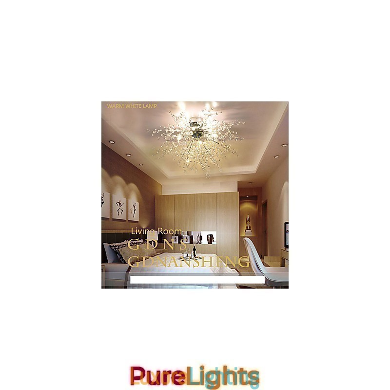 Designer Touch Decorative Modern Globe Crystal Chrome Metal Chandelier