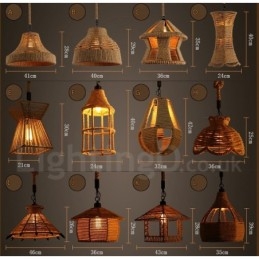 Designer Touch Decorative 1 Light Rustic Lodge Pendant Light Cafe Hemp Rope Pendant Lamp
