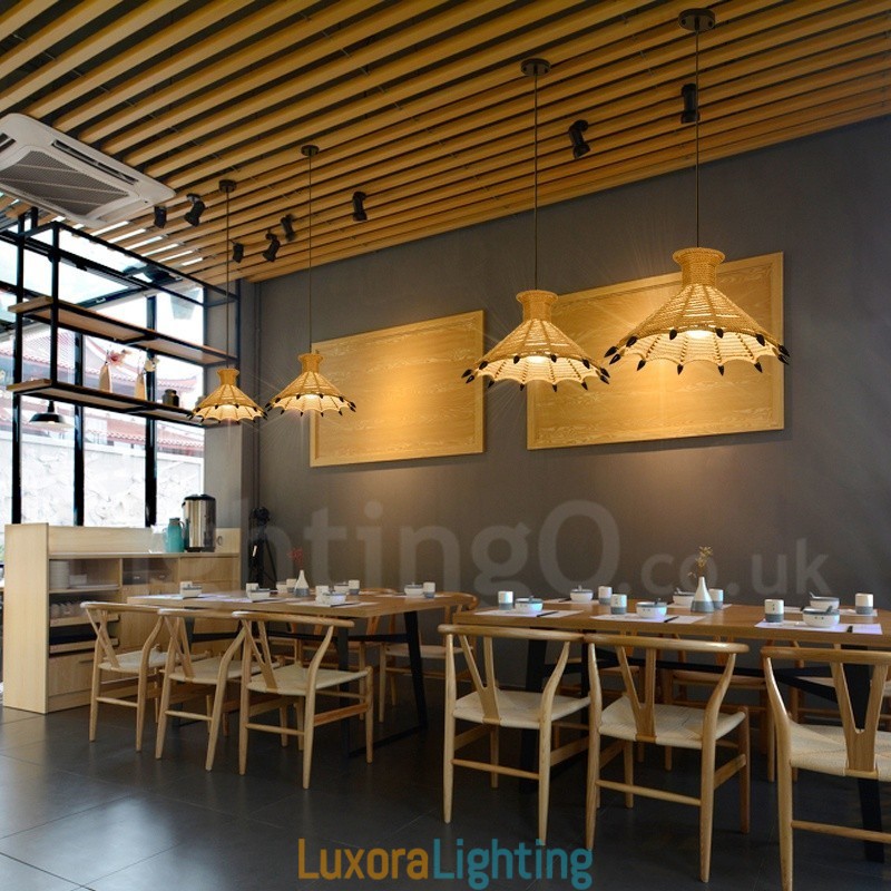 Designer Touch Decorative 1 Light Rustic Lodge Pendant Light Cafe Hemp Rope Pendant Lamp