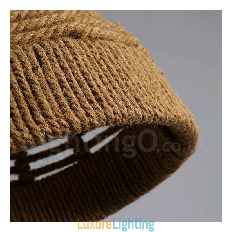 Designer Touch Decorative 1 Light Rustic Lodge Pendant Light Cafe Hemp Rope Pendant Lamp