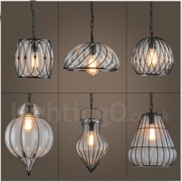 Designer Touch Decorative 1 Light Vintage Cafe Glass Pendant Light Loft Pendant Lamp
