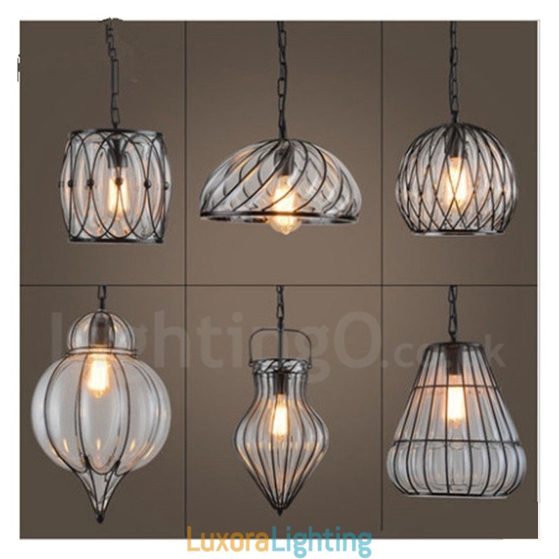 Designer Touch Decorative 1 Light Vintage Cafe Glass Pendant Light Loft Pendant Lamp