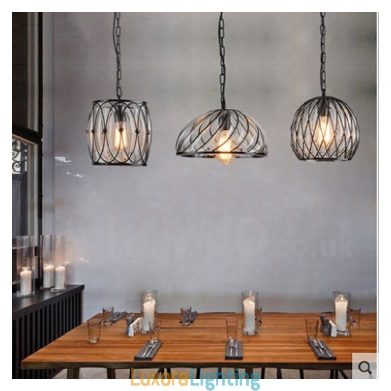 Designer Touch Decorative 1 Light Vintage Cafe Glass Pendant Light Loft Pendant Lamp