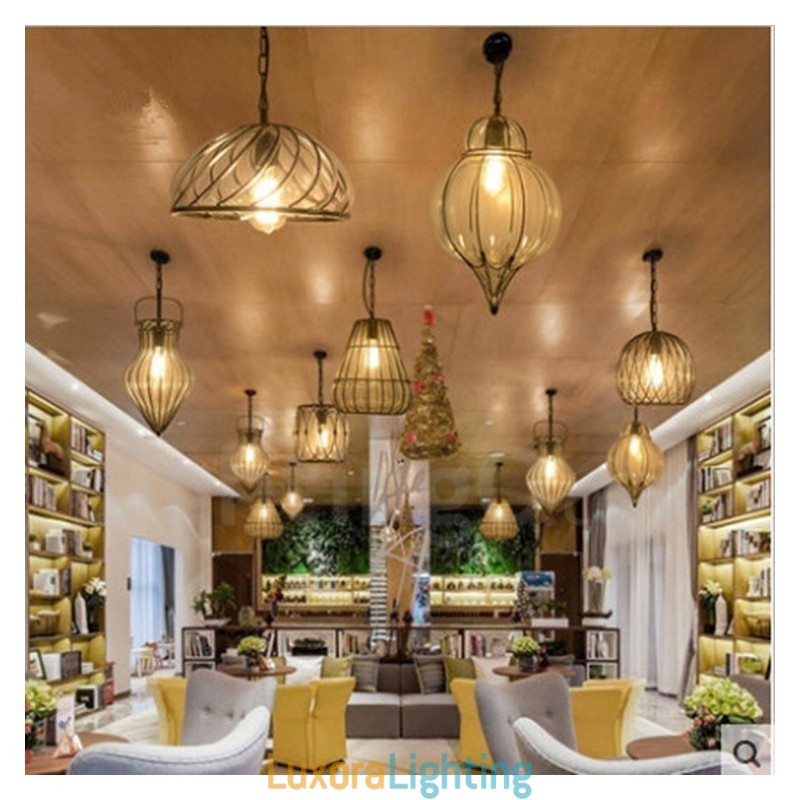 Designer Touch Decorative 1 Light Vintage Cafe Glass Pendant Light Loft Pendant Lamp