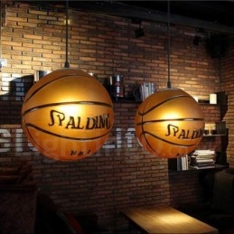 Designer Touch Decorative 1 Light Vintage Modern Contemporary Basketball Glass Shade Pendant Light