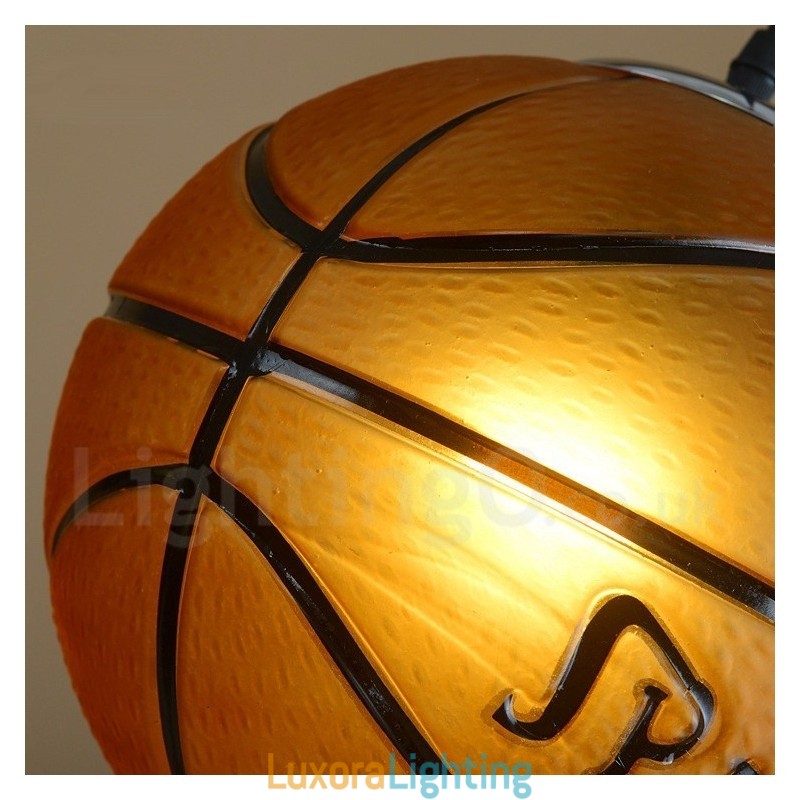 Designer Touch Decorative 1 Light Vintage Modern Contemporary Basketball Glass Shade Pendant Light