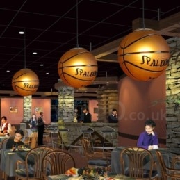 Designer Touch Decorative 1 Light Vintage Modern Contemporary Basketball Glass Shade Pendant Light