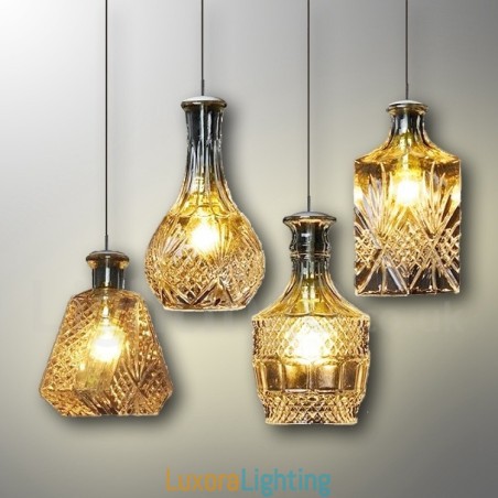 Designer Touch Decorative 1 Light Rustic Lodge Glass Cafe Pendant Light