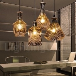 Designer Touch Decorative 1 Light Rustic Lodge Glass Cafe Pendant Light