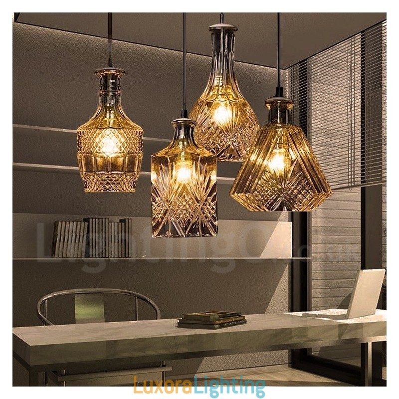 Designer Touch Decorative 1 Light Rustic Lodge Glass Cafe Pendant Light