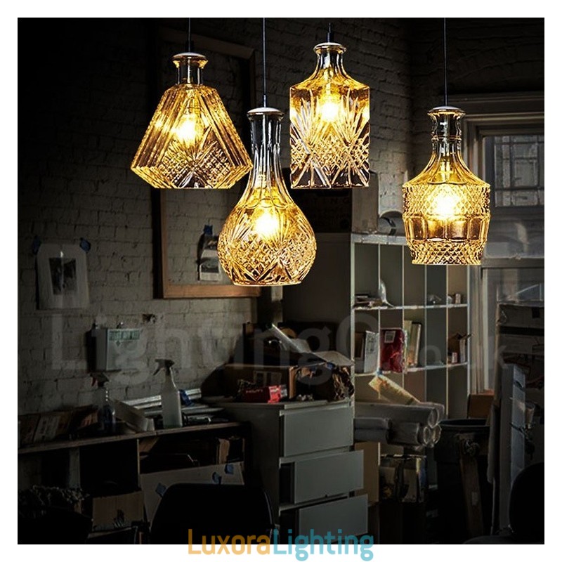 Designer Touch Decorative 1 Light Rustic Lodge Glass Cafe Pendant Light