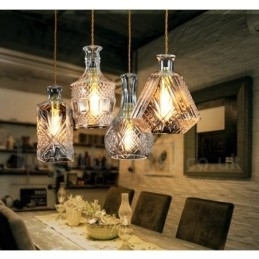 Designer Touch Decorative 1 Light Rustic Lodge Glass Cafe Pendant Light