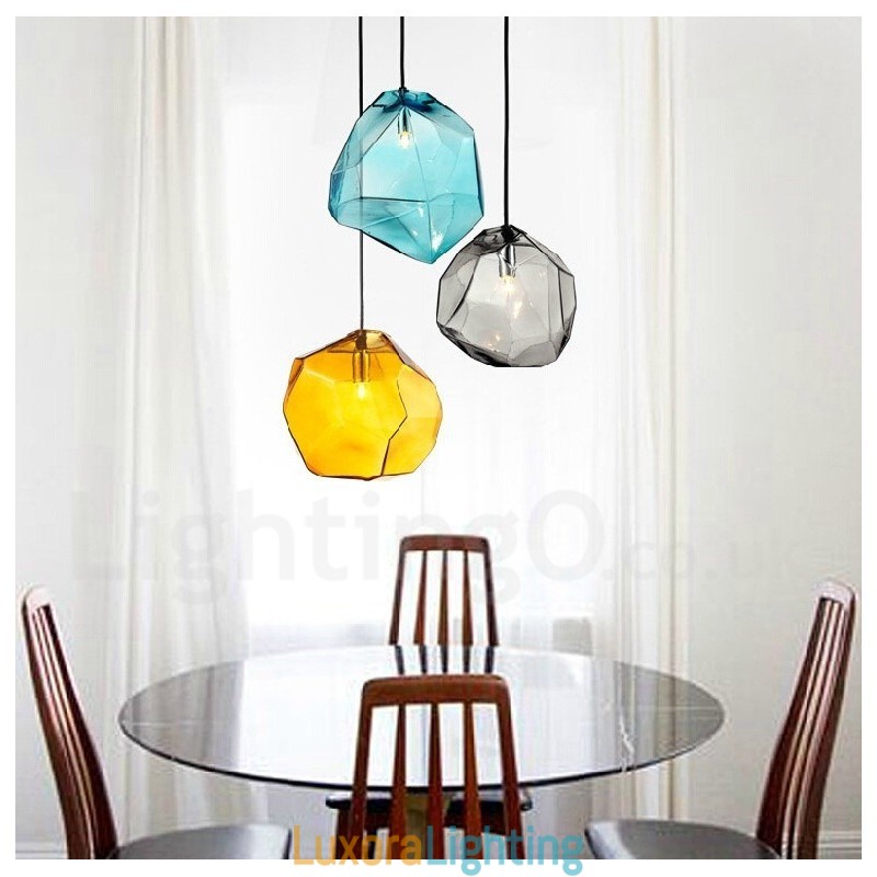 Designer Touch Decorative 1 Light Rustic Lodge Pendant Light with Glass Shade
