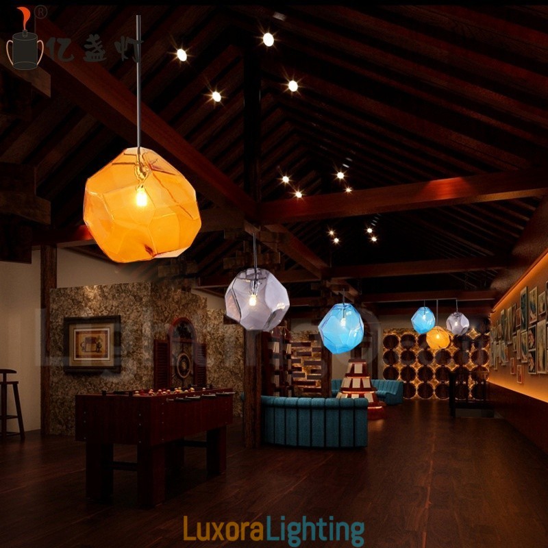 Designer Touch Decorative 1 Light Rustic Lodge Pendant Light with Glass Shade