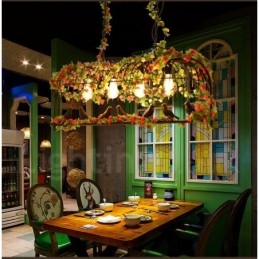 Designer Touch Decorative 4 Light Rustic Lodge Retro Birdcage Pendant Light with Steel Shade