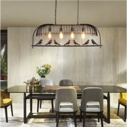 Designer Touch Decorative 4 Light Rustic Lodge Retro Birdcage Pendant Light with Steel Shade
